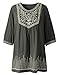 Lanmo Women Embroidery Peasant Tops Summer Dressy Shirt