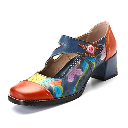 Gracosy leather pumps, women s wedge sandals mary jane shoes wedd…