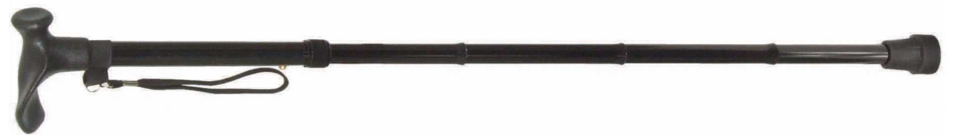 Aidapt Left Handed Fold Down Adjustable Height Lightweight Walking Stick with Anti Slip Ferrule Foot to Aid Stability and Confidence when Walking Supplied with a Hanging Carry Strap