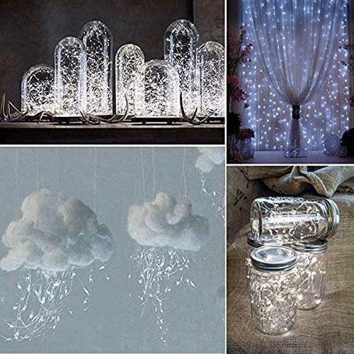 Solar Mason Jar Lid Lights LED String Lights Modes Outdoor Solar Fairy Lighting Waterproof Decorative Lights for Patio/Parties (White)