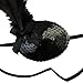 Sultry Black Feather Plume Pirate Queen Sequined Eye Patch