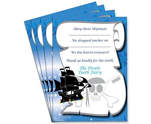 Pirate Tooth Fairy Certificates (Set of 4) Great for Boys!
