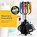 Klee 6-Piece Colorful Nylon Kitchen Utensil Set with Stand