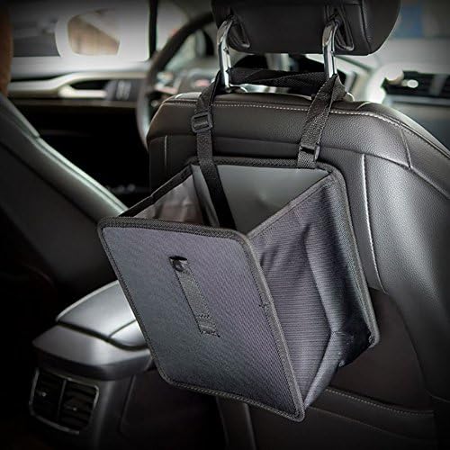 Esphope Premium Waterproof Car Trash Bag Can, Hanging Car Trash Bag Can Organizer, Black Garbage Can