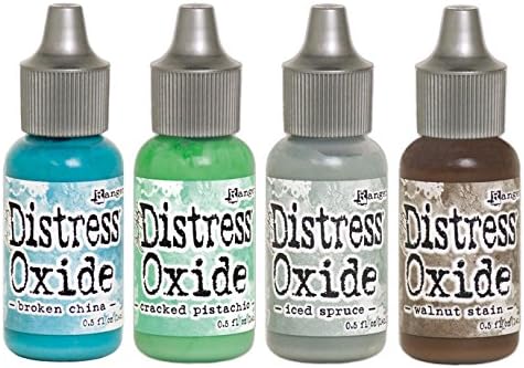 SPECIAL BUNDLE: Ranger Tim Holtz Distress Oxide Reinkers 4 Pack - Broken+Cracked+Iced+Walnut (B3)