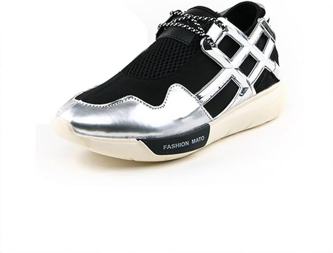 Amazon レディースファッショントレーナーレジャー通気性スニーカーランニングシューズ旅行スポーツハンサム カラー シルバー Generic スニーカー