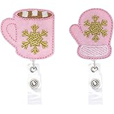 ReelFun Christmas Day Gifts Badge Reels Retractable, with Alligator Clip,24in Nylon Cord, Nurse Office Employee Name Badge