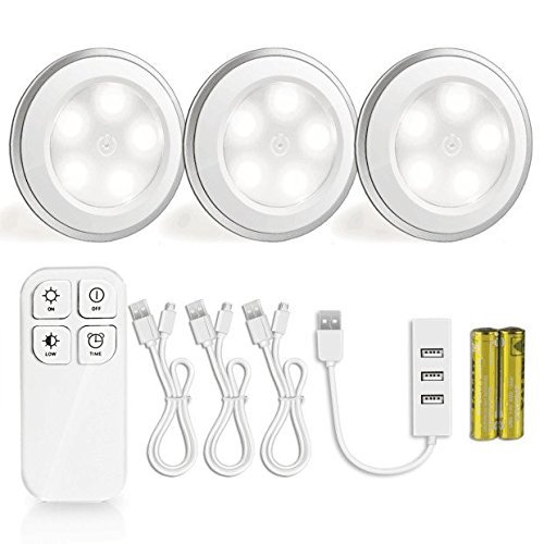 Buy Wireless Puck Night Light, Morpilot 5 LED Rechargeable Puck Light