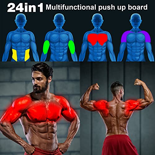 Push up Board, Liegestütze Brett faltbar mit Handgriff und Kordelzug, Multitrainer Liegestütz, tragbarer Multifunktionales Fitnessgeräte Zuhause für Männer Frauen Muskeltraining Fettabbau Training