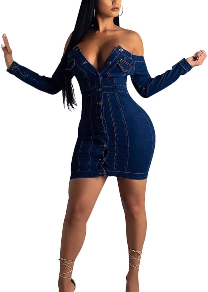 denim bodycon mini dress