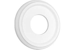 ITROLLE Ceiling Medallion Molded PU Round Ceiling Light Medallions Smooth Finish Backdrop Decor for Light Fixtures and Fans, White (OD 25mm, ID 10mm)