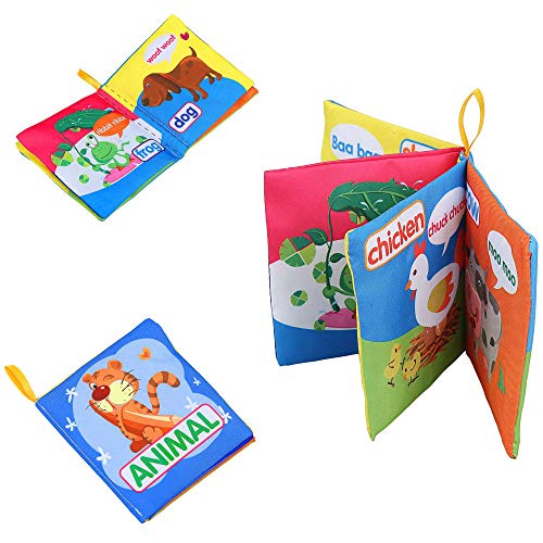 Bluefringe Baby Book,Early Learning Intelligence Development Cloth Crinkle Fabric Book Educational Toy Games - Thumbnail 2