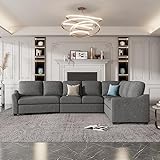 ERYE 129.5" L-Shaped Sectional Sofa W/Pull Out