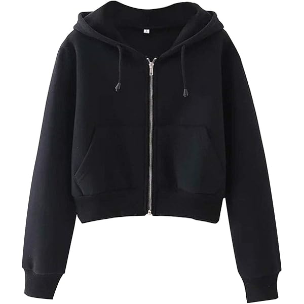 Idepet Women's Friends Letter Print Crop Top Hoodie - Casual Loose Pullover Sweatshirt For Teen Girls (Black, Small)