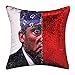 cygnus The Office Prison Mike Flip Sequin Throw Pillow Cover,Magic Reversible Change Color Decorative Pillowcase 16x16 inches (Red Sequin)