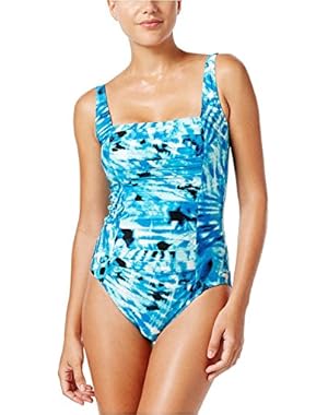 Women's Printed Ruched One-Piece Swimsuit