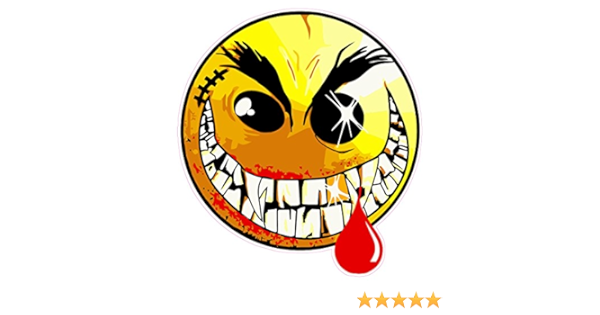 Amazon Com Nostalgia Decals Evil Smiley Face Decal Large 10 In The United States Automotive