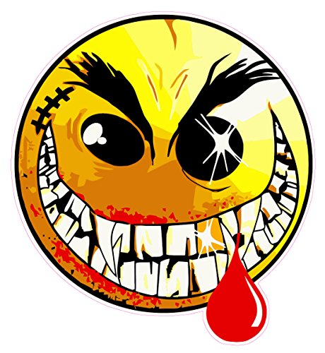 Nostalgia DecalsEvil Smiley Face Decal Large 10" in The United States