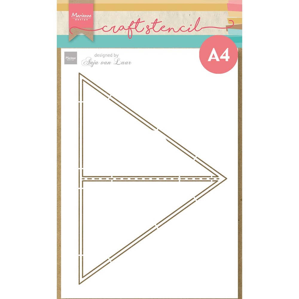 Marianne Design Stencil, Anja's Triangle Card, for Scrapbooking Cardmaking and Other Paper Crafts, White, One Size