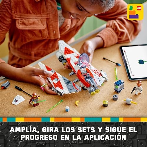 Star Wars Caza Estelar del Jedi Bob, Maqueta de Nave, Juguete de Construcción para Colección, Minifiguras de Personajes, Regalo de Cumpleaños para Niños, Niñas y Fans de 8 Años o Más 75388