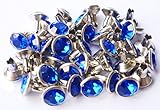 40set 6.5mm Blue Sapphire Synthetic Crystal Rivets Leather Craft RV010