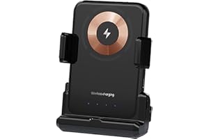 FAUOSWUK Magnetic Phone Grip, Wireless Shutter Key for Smartphone with 5000mAh Battery and Adjustable Clamp, for Vlogging Vid