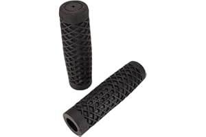 BILLET PROOF DESIGNS Vans"Waffle" Pattern Rubber Motorcycle Grips - BLACK - Sold as a pair for 7/8" bars - Made In The USA …