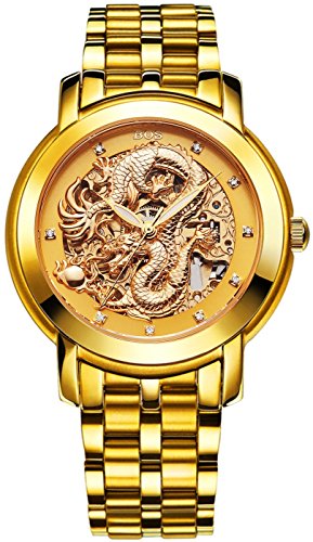 BOS 'Dragon Collection' Self Wind Mechanical Watch for Men with Stainless Steel Band 9007