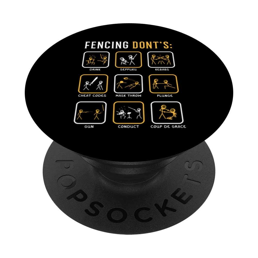 Fencing Don't Fencing Funny Sabre Sword Fencer Epee Foil PopSockets Swappable PopGrip