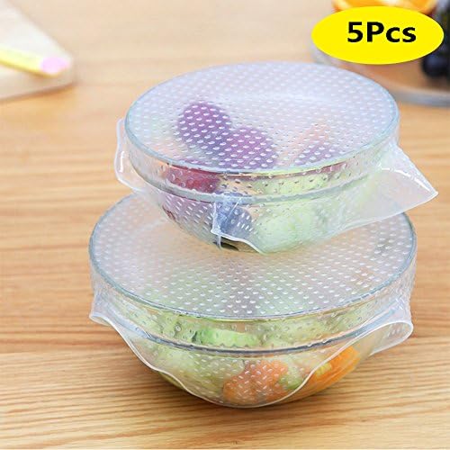 Silicone Seal Bowl Covers Variety Pack Reusable Silicone Food Storage (5Pcs)