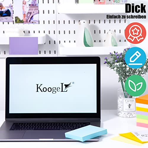 Koogel 640 Stück Blanko Karteikarten, Lernkarten Moderationskarten 8 Farben farbig sortiert Rechteckig 12,5 x 7,5 cm für Spielkarte Büro Schule Präsentation Vortrag