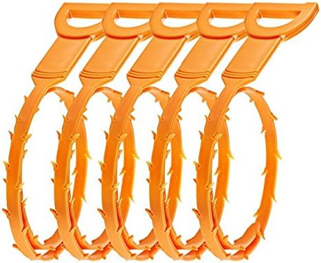 5 Pack, 20 Inches Hair Drain Clog Remover Flexible Drain Hook Slow Drain Relief Cleaner Snake Hair Clog Tool for Drain Cleaning, Quick and Easy Drain Unclogger - Random Color