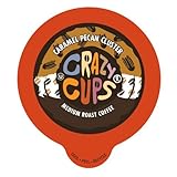Crazy Cups Caramel Pecan Cluster Flavored Coffee Single serve Cups for Keurig K cup Brewer (44 Count)