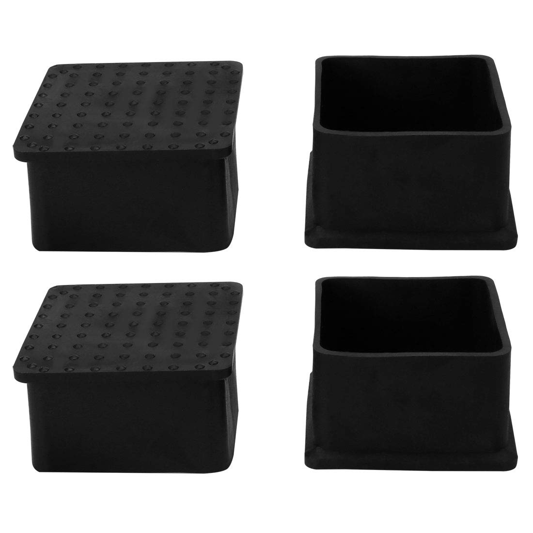 sourcing map PVC Table Leg Cap End Tip Feet Cover Furniture Glide Floor Protector 4pcs 50x50mm(1.97"x1.97") Inner Size, Reduce Noise Prevent Scratch Black