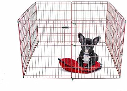 PetDanze Dog Puppy Playpen Pen 30" Height | Indoor Outdoor Exercise Outside Play Yard | Pet Small Animal Puppies Portable Foldable Fence Enclosures | 8 Panel Metal Wire, Pink