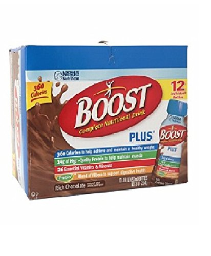 Boost Plus Complete Nutritional Drink, Bottles, Rich Chocolate, 12 Pack