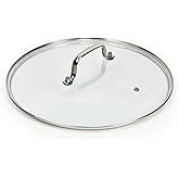 11 IN Glass Lid with Stainless Steel Handle for Frying Pan, Tempered Replacement Cover Compatible for All Cookware for Skillets, Round Cast Iron Aluminium, Stainless Steel Pans & Pots 276mm-292mm