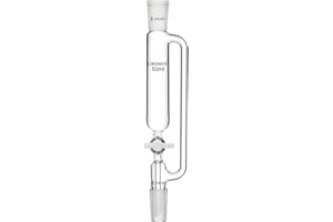 Labasics 50 ml Pressure Equalizing Addition Funnel, Borosilicate Glass Dropping Funnel 24/40 Joint with PTFE Stopcock for Laboratory