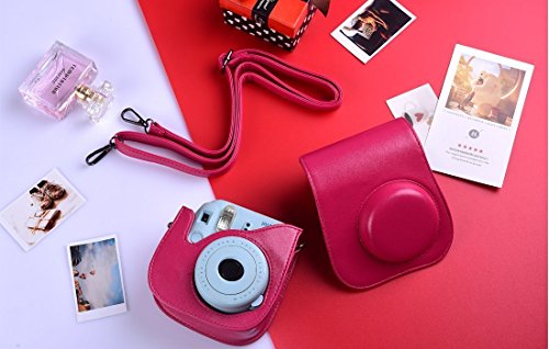 SAIKA Protective Case for Fujifilm Instax Mini 9 Instant Camera. Also Fits the Mini 8 and Mini 8+ Camera - Pomegranate Red
