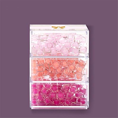 NEVER 3 package(240pcs) colored transparent plastic square word nails, tacks thumbtacks tricolor