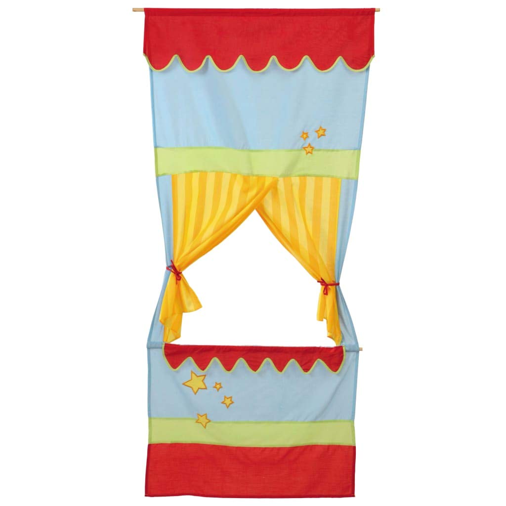 roba Door Kasperle Theatre, Space Saving School Children Puppet Theater, Theater with Fabric Cover