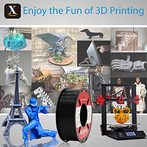 XINGTONGZHILIAN - Filamento PLA normal de 1.75 mm de diámetro para impresión 3D y/o lápiz 3D de alta calidad. 1 KG. 1 carrete color NEGRO PLA normal