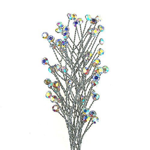 Homeford Crystal Rhinestone Spray Branch, 7-1/2-Inch, 12-Count (Iridescent)