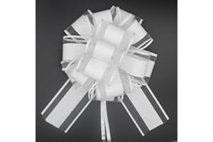 HSXJJ 6 PCS White Bows for Gift Wrapping,White Gift Bow,6 inches,for Wrapping Gift Wedding Ribbon Bows or Flower Decorations,Party Gift Wrapping(White)
