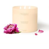 Champagne &amp; Peony &ndash; Benevolence LA Large 3-Wick Scented Candle for Home | 15oz, 50-Hour Burn | Natural Soy Wax, Cotton Wicks | Gift Ideas for Women | Malibu Sands Collection