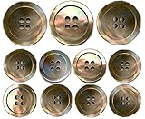 Brown, Genuine Ocean Pearl Buttons- 11 Piece Set