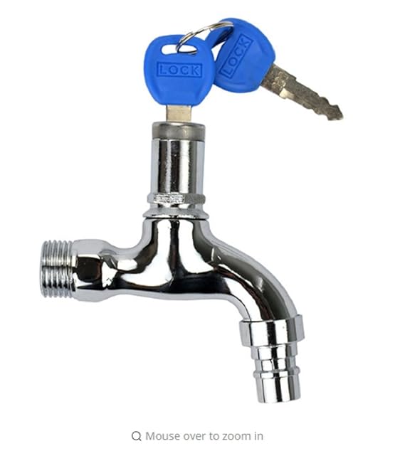Outdoor Garden Public Places Faucet Locked Brass+Chrome Water Tap w