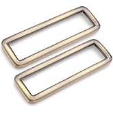 CRAFTMEMORE 2 Inch Rectangle Rings Buckle Metal Rectangular Buckle Loop for Bag Belt Strap Quality Finish 4 pcs SCLP (2 Inches Loop, Brushed Brass)