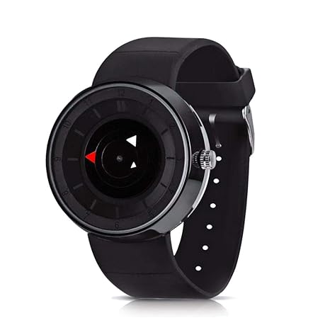 CFGem Herren Uhr Zeiger Quarz Wasserdicht mit Silikon-Gummi Armband PRM-3508 Schwarz