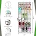 Unjumbly Shoe Organizer Over Door, 24 Pocket Sturdy Over Door Shoe Organizer with Large Clear Mesh Pockets, Complete with 4 Reversible Robust Over The Door Hooks, White